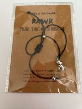 RAWR Means I Love You In Dinosaur "Make A Wish" Bracelet - New